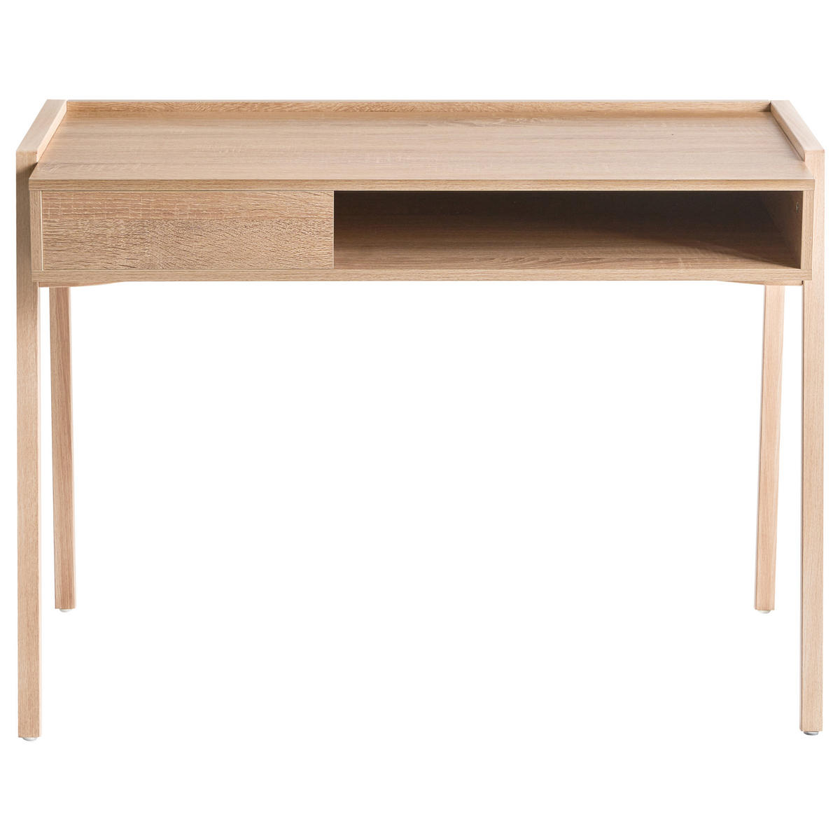 SCHREIBTISCH 107/48 cm Hellbraun Kofoten - Hellbraun/Braun, Holzwerkstoff/Metall (48/107/76cm) - Beliani