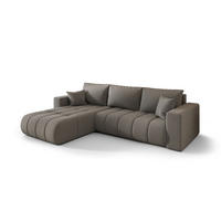 ECKSOFA mit schlaffunktion und bettkasten MILO PREMIUM, stoff WIND, Stahl, Links - Grau, Holz (280/190cm) - Kaiser Möbel