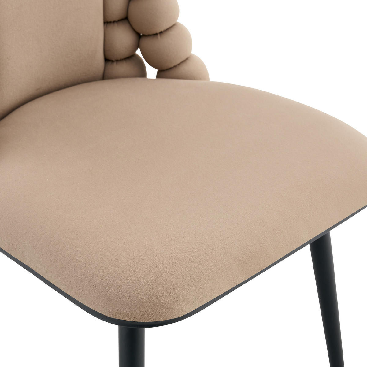 STUHL-SET DE-36757 2 Stück mit Kugelketten-Rückenlehne Camelfarben - Sandfarben, Metall (51/95/47cm) - ComfortXL
