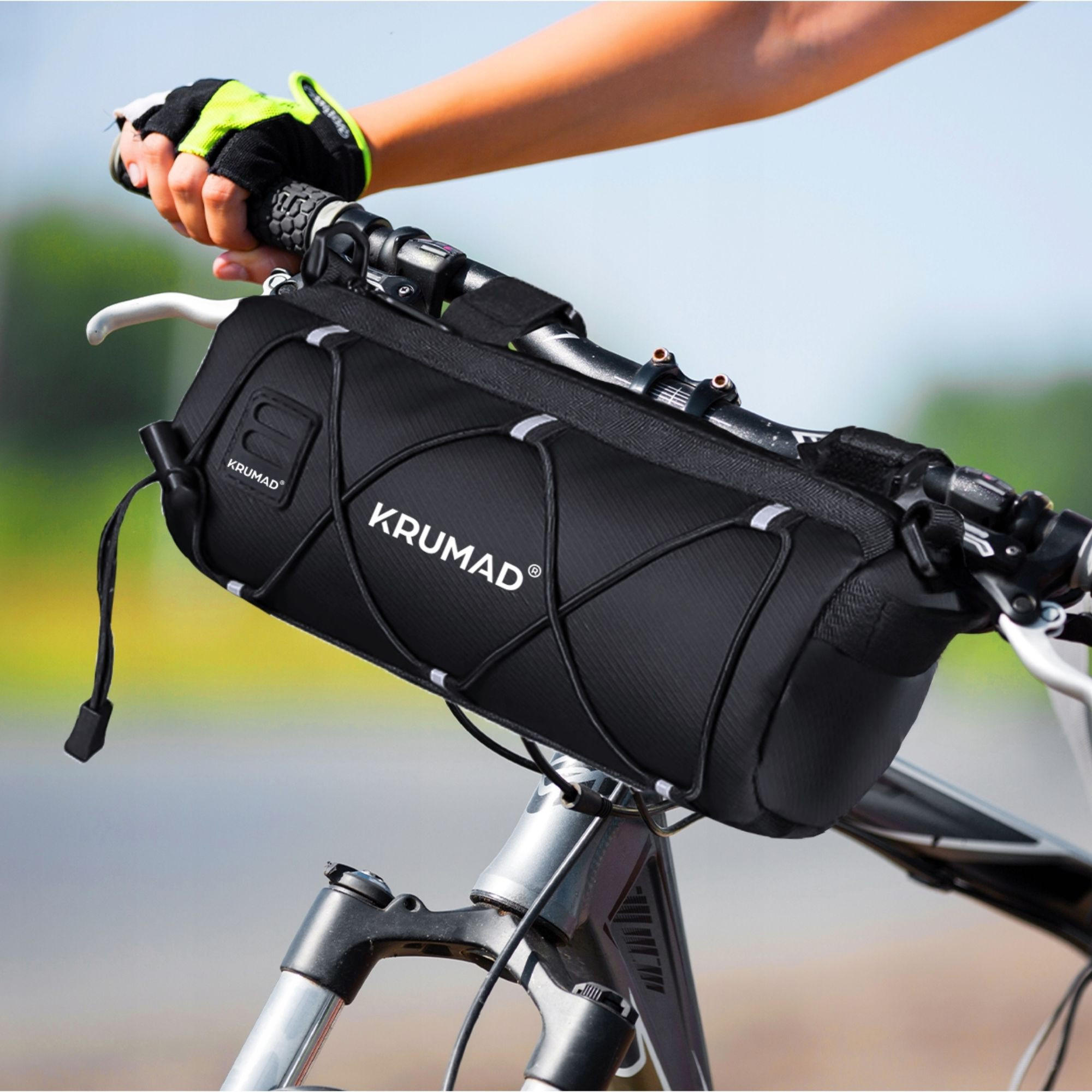 FAHRRADRAHMENTASCHE Lenkertasche Fahrrad mit Handyhalterung - Schwarz, Textil (10/11/22cm) - KRUMAD