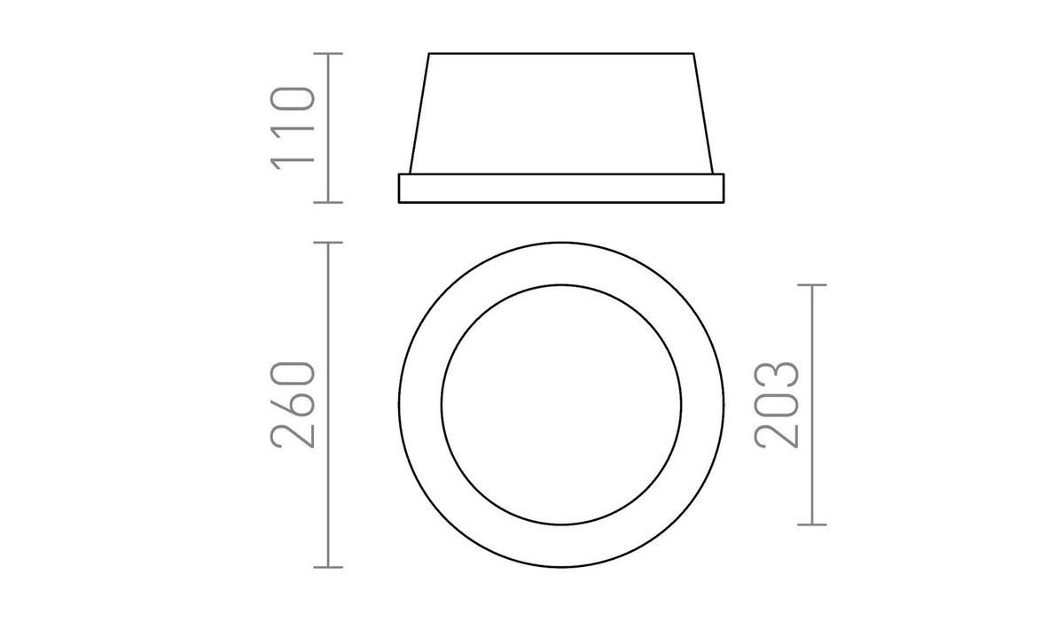 EINBAULEUCHTE MIA R gips 22 W - Weiß, Stein (20.3/20.3/20cm) - Rendl