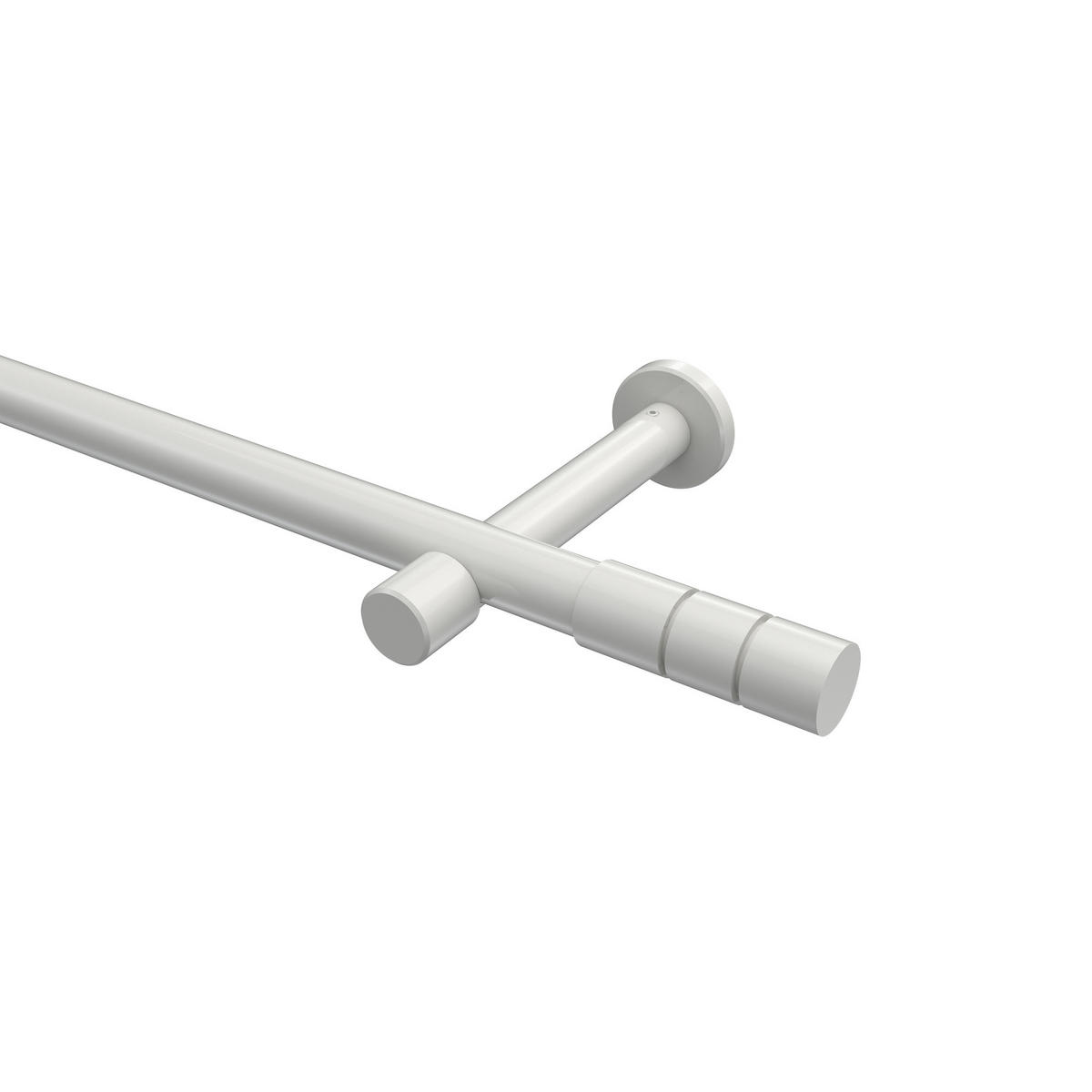 GARDINENSTANGEN-SET Prestige Elanto 160 cm, 1-läufig (ohne Ringe), 20 mm Ø Weiß - Weiß, Metall (160cm) - INTERDECO