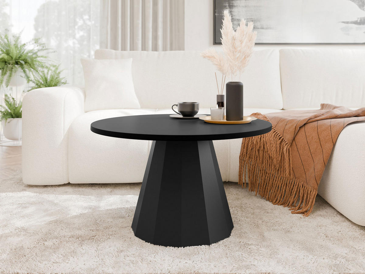COUCHTISCH Elipse - Schwarz, Holzwerkstoff/Metall (75/75/45cm) - MIRJAN24