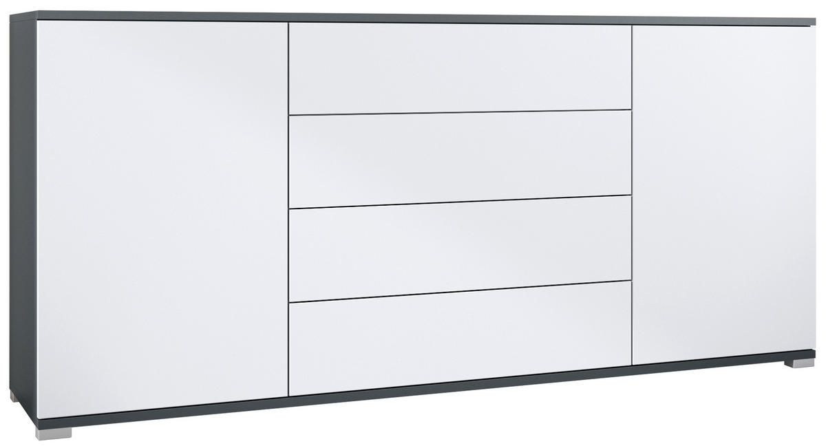 SIDEBOARD Santo Weiß matt - Weiß, Holzwerkstoff (166.5/75.5/35cm) - Vladon