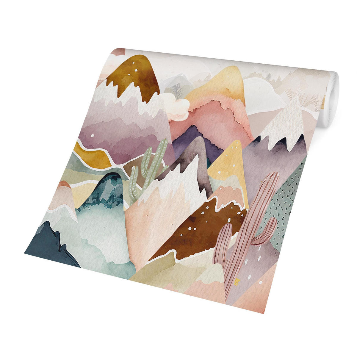 FOTOTAPETE Boho Berglandschaft 384/255 cm - Multicolor, Papier (384/255cm) - Bilderwelten