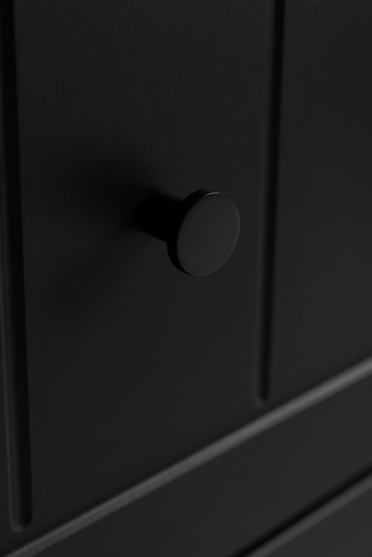 WASCHBECKUNTERSCHRANK + HÄNGESÄULE GUSTO 60cm Matt schwarz - Schwarz, Holzwerkstoff (60/58/46cm) - Rodan