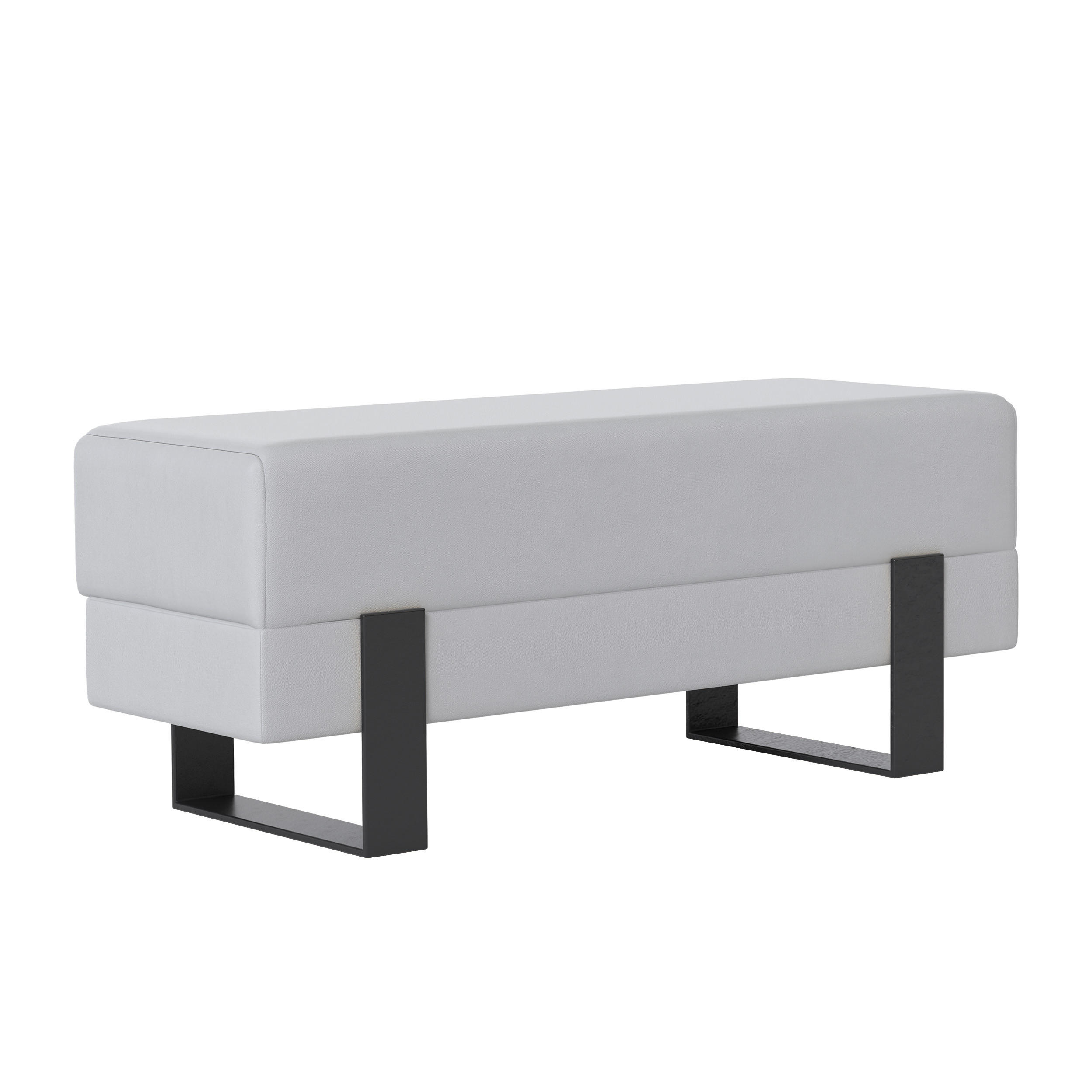 POLSTERBANK RIVA 100 cm Schwarz / Grau ,Metallgestell - Grau, Metall (100/47/35cm) - Idohome