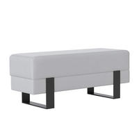 POLSTERBANK RIVA 100 cm Schwarz / Grau ,Metallgestell - Grau, Metall (100/47/35cm) - Idohome
