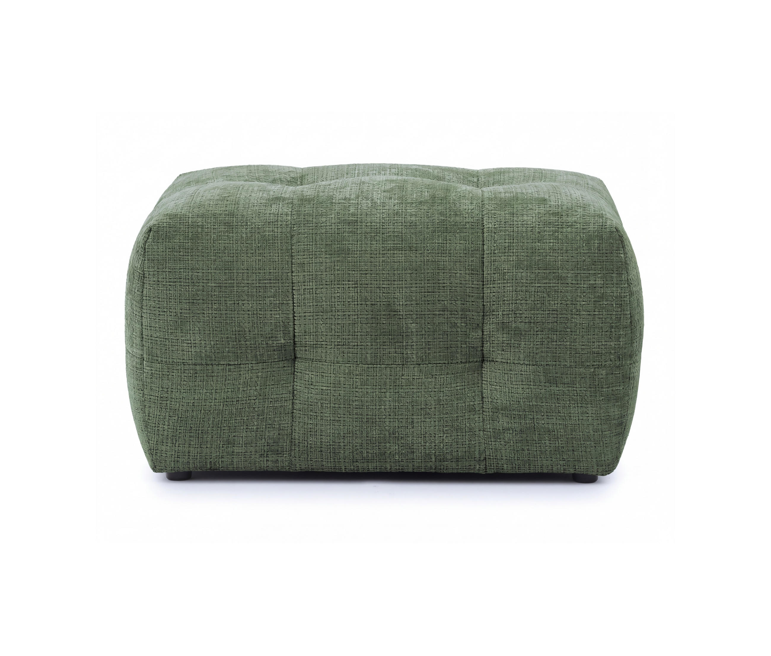POLSTERHOCKER mit raffinierten Steppungen, zu passendem Sofa, Wellenunterfederung, Chenille-Bezug Grün / 21055 - Schwarz/Grün, Kunststoff/Textil (87/46/68cm) - luma-home