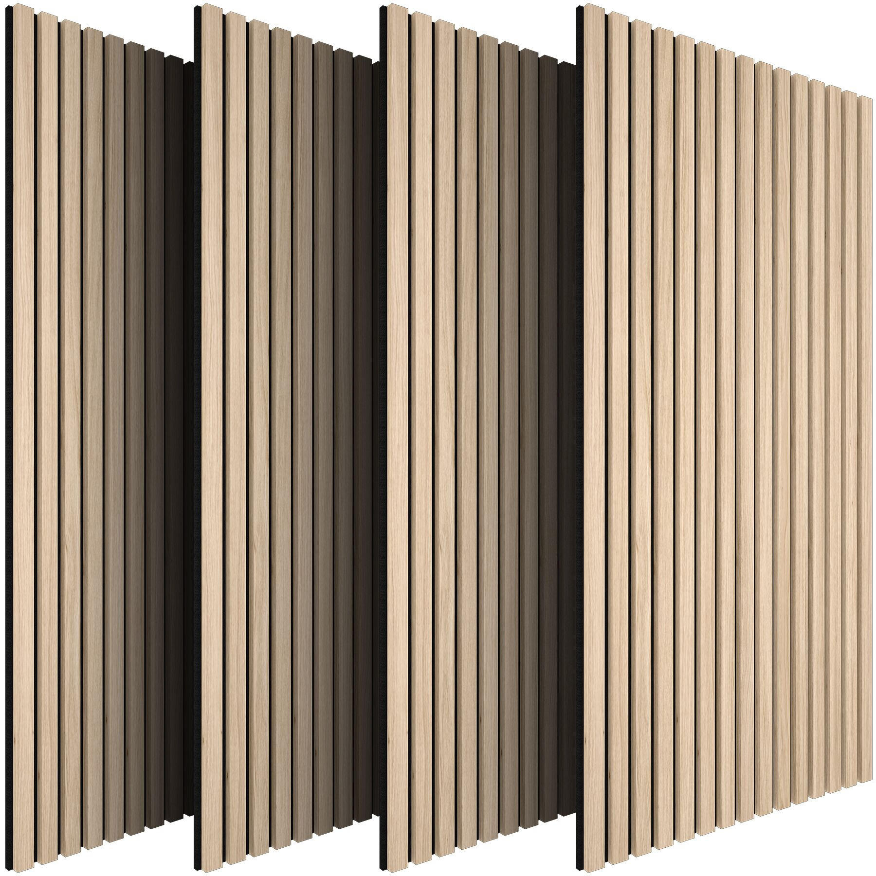 AKUSTIKPANEELE Sonic Wall, je 60 x 120 x 2,1 cm, Größe flexibel anpassbar, Eiche hell - Eichefarben, Holz (60/2.1/120cm) - tectake