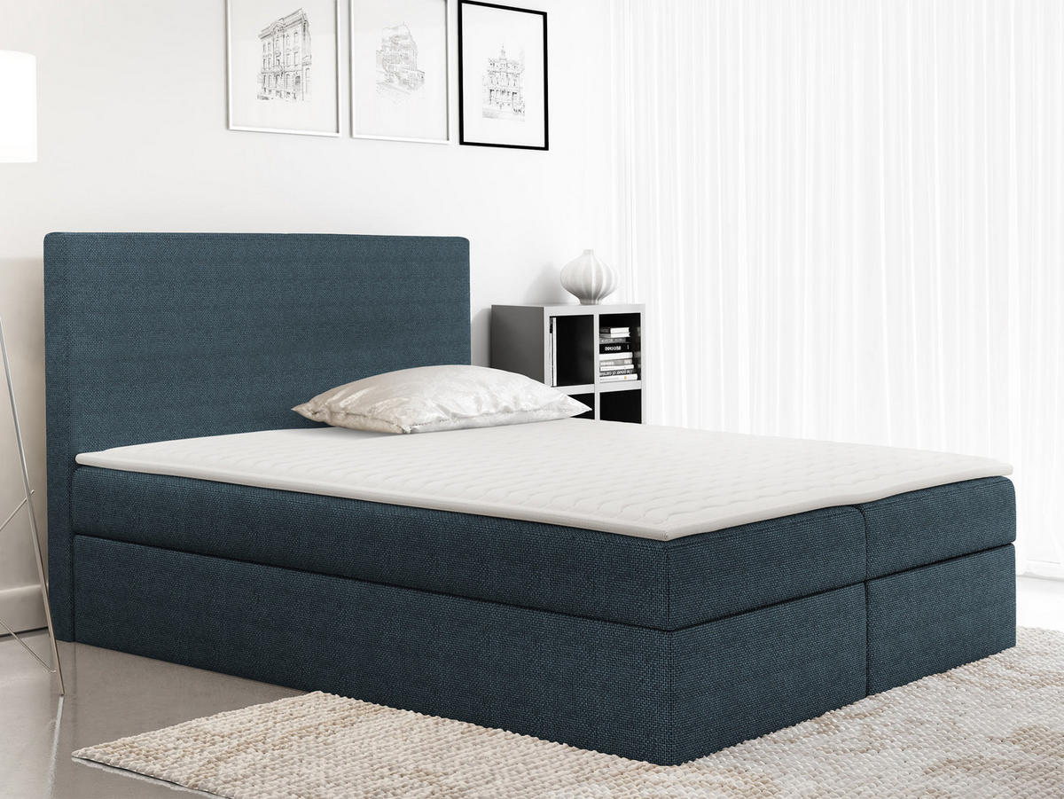 BOXBETT Basic - Dunkelblau, Holz (120/200cm) - MIRJAN24