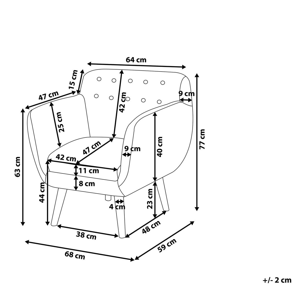 SESSEL Polsterbezug Grau Melby - Grau, Holz/Textil (59/77/68cm) - Beliani