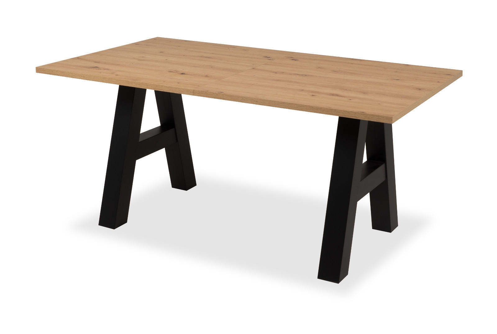 ESSTISCH Eiche Artisan, schwarz 157/195/234 cm, Küchentisch ausziehbar - Schwarz/Eiche Artisan, Holzwerkstoff (157/90/75cm) - Furn.Design