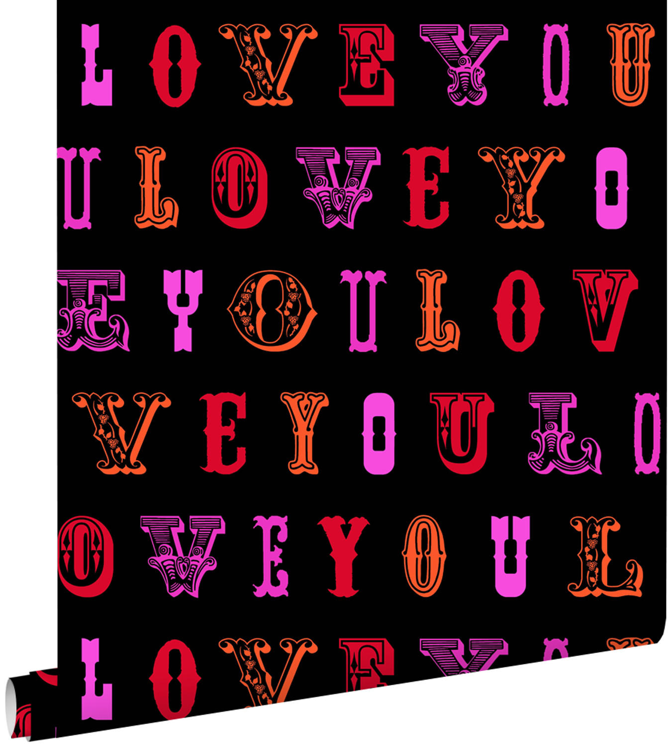 TAPETE love you - Sprüche 53 cm x 10.05 m - Rot, Papier (53/1000cm) - ESTAhome