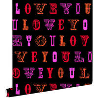 TAPETE love you - Sprüche 53 cm x 10.05 m - Rot, Papier (53/1000cm) - ESTAhome