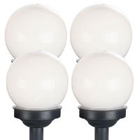 LED AUSSENLEUCHTE Solarkugel Weiß 4er Set - Weiß, Kunststoff (10/10/38cm)