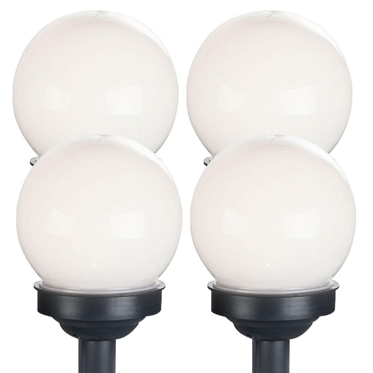LED AUSSENLEUCHTE Solarkugel Weiß 4er Set - Weiß, Kunststoff (10/10/38cm)