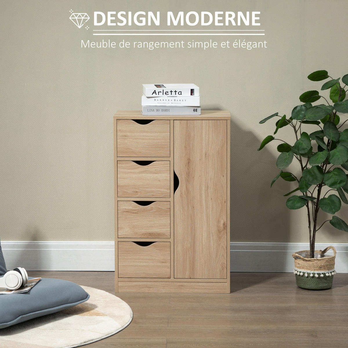 KOMMODE DE-12347 54/29/83 cm Braun - Braun, Holzwerkstoff (54/83/29cm) - ComfortXL