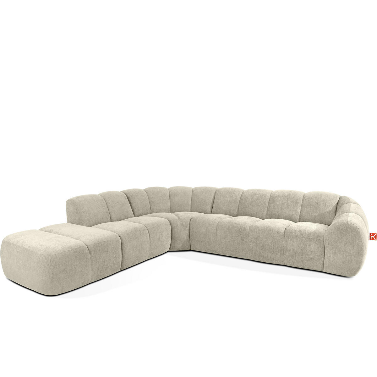 ECKSOFA LINKS FLAVA, Ecru - Ecru, Holz/Holzwerkstoff (310/274cm) - KONSIMO®