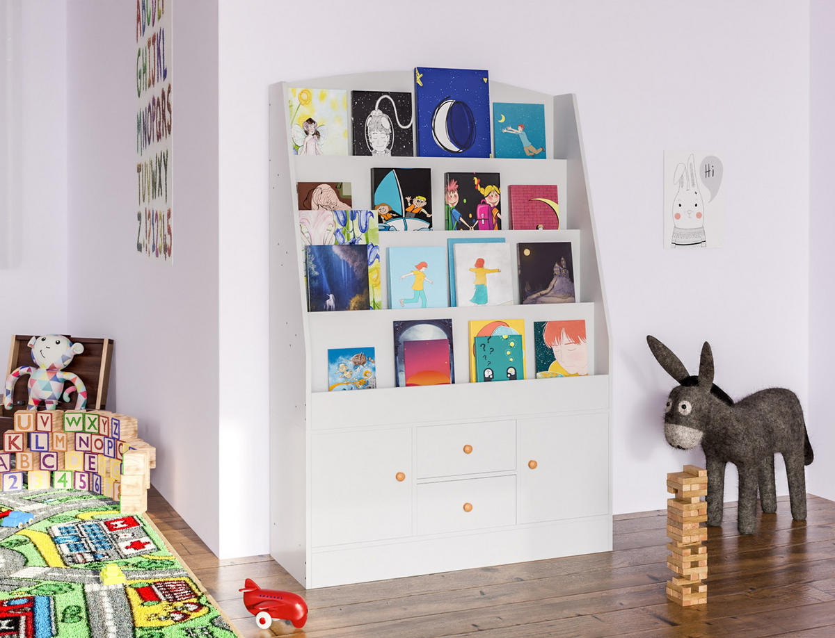 BÜCHERREGAL Holz weiß - Weiß, Holz (80/123/30cm) - CLP