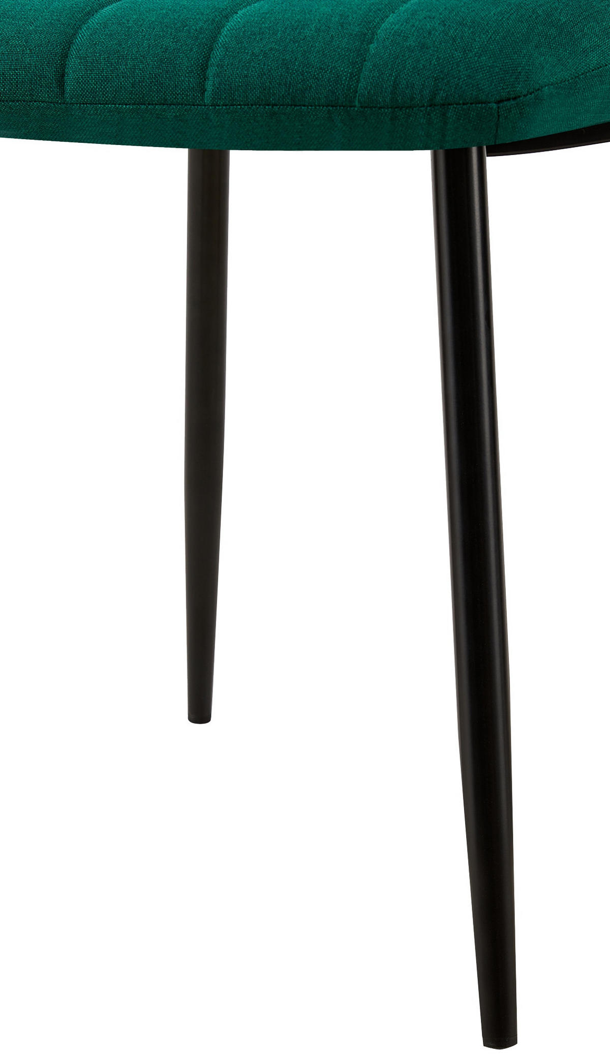 STUHL 4er Set Stoff Dunkelgrün - Dunkelgrün/Schwarz, Textil/Metall (45/88/53cm) - CLP