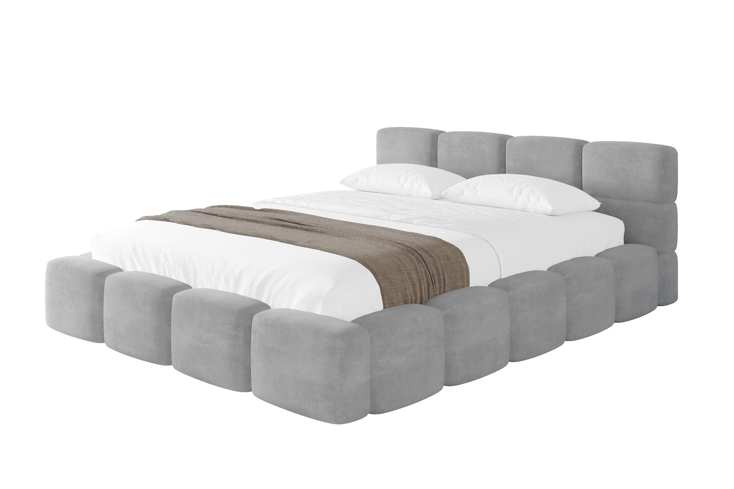 POLSTERBETT mit Bettkasten und Lattenrost, Bett mit Kopfteil, Boxbett ohne Matratze, Doppelbett mit Stauraum - NATA-v1 120x200 Grau - Anthrazit, Holzwerkstoff/Textil (120/200cm) - ALTDECOR
