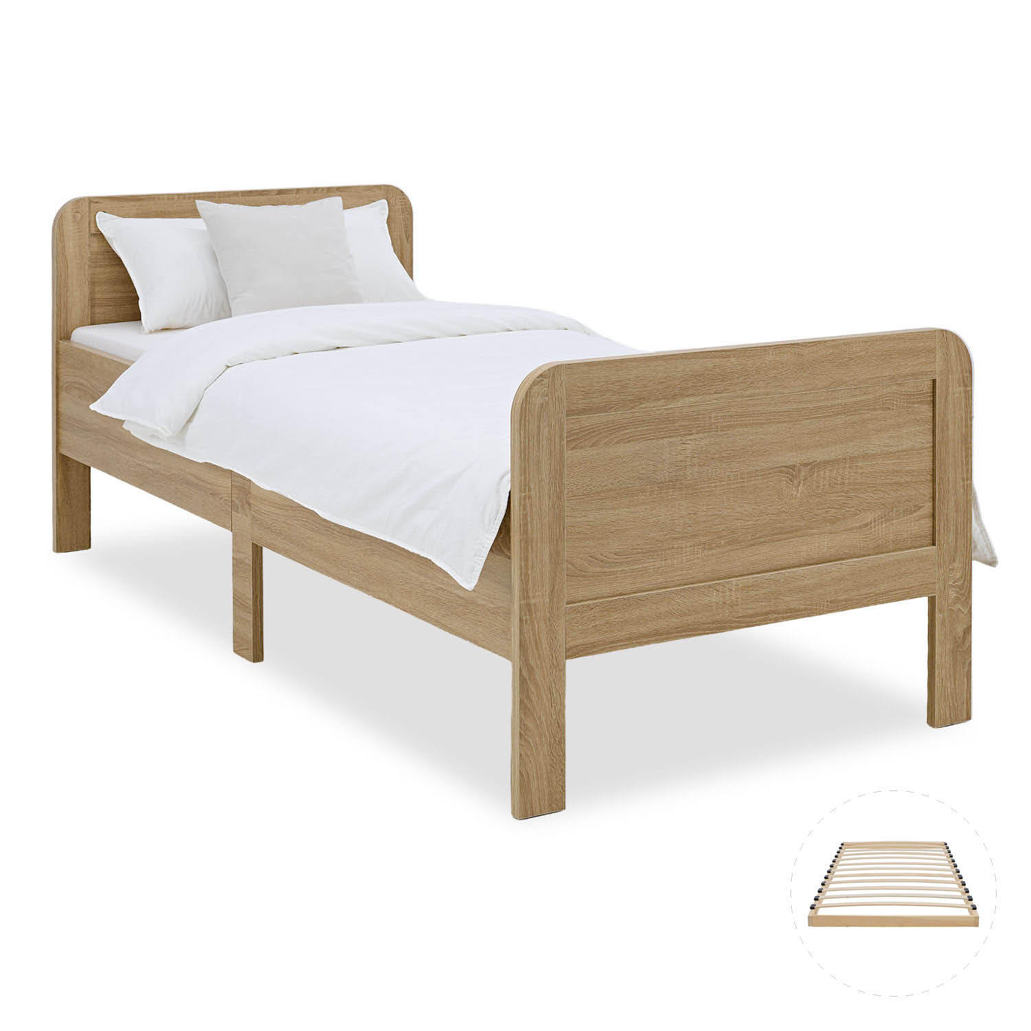 Homestyle4u Holzbett Braun 90x200 cm
