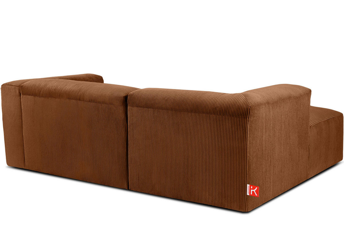 ECKMODULSOFA-LINKS BUFFO 3/4 Sitzer mit extrem weicher Sitzfläche, Kordstoff, ore - Orange, Textil (237/180cm) - KONSIMO®