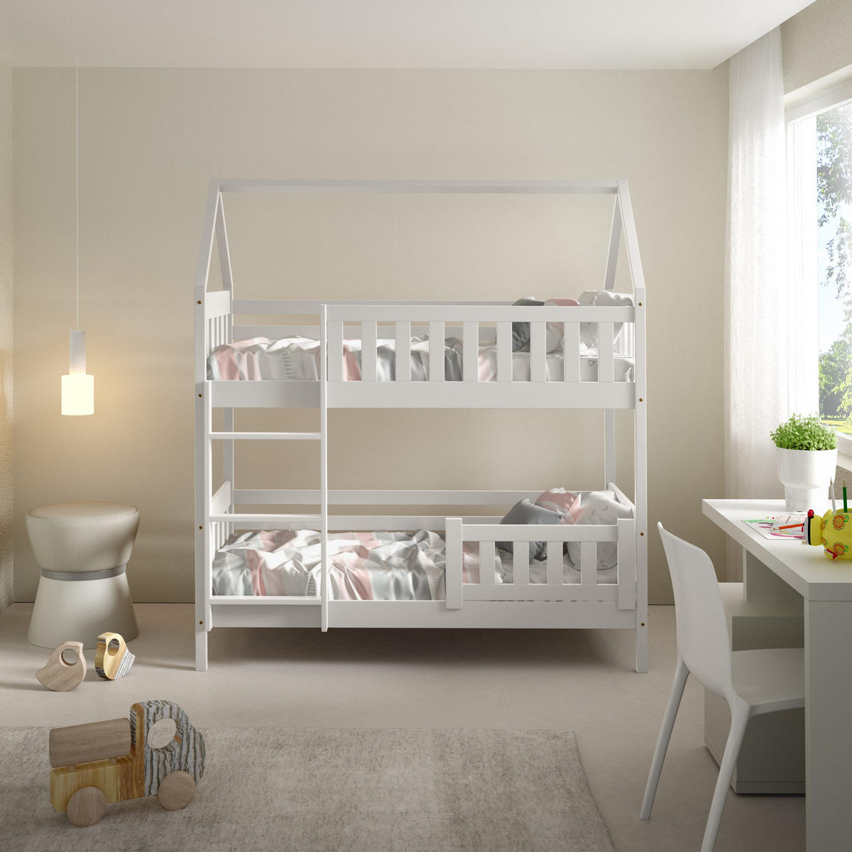 ETAGENBETT ELENA 80x160 cm Weiß - Weiß, Holz (80/160cm) - MASSENO