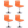 DREHSTUHL 4er Set Lederlook orange - Chromfarben/Orange, Textil/Metall (44/74/49cm) - CLP