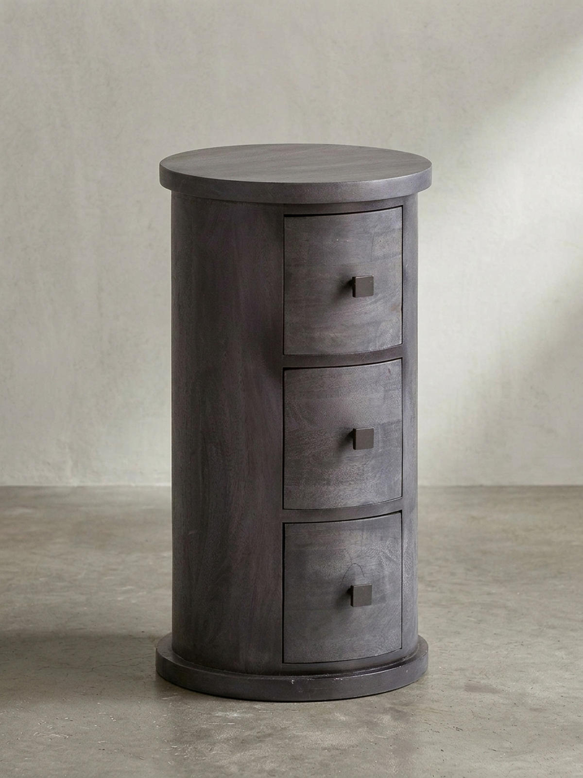 KOMMODE – Mango Massivholz, 34x65x34 cm, 3 Schubladen, schmal, schwarz - Schwarz, Holz (34/65/34cm) - KADIMA DESIGN