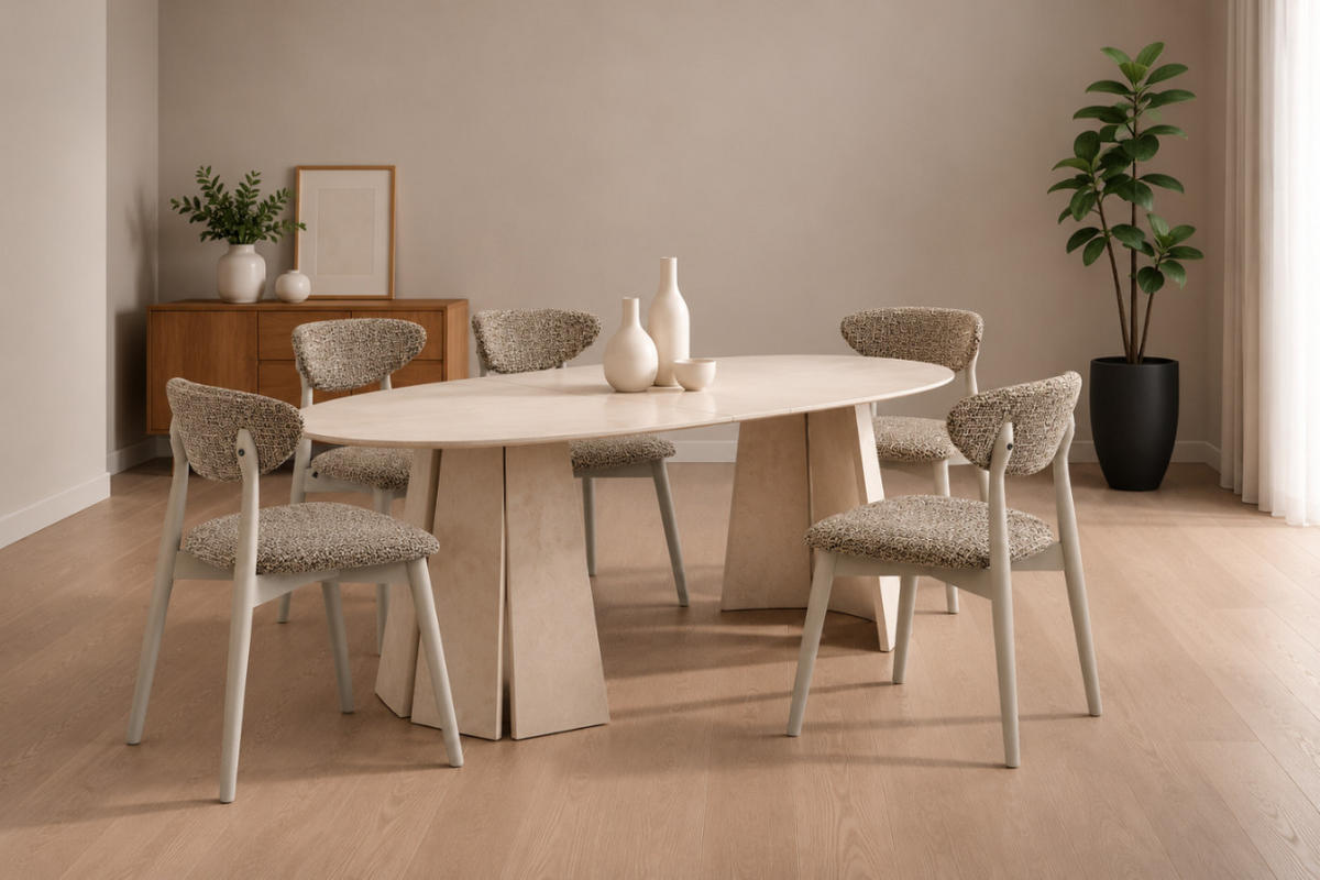 STUHL Ryga I 48 x 45 x 80 cm, mit gepolsterter Rückenlehne und Sitzfläche, beige, kaschmir - Kaschmir/Beige, Metall (48/80/45cm) - Margaret Hadas24