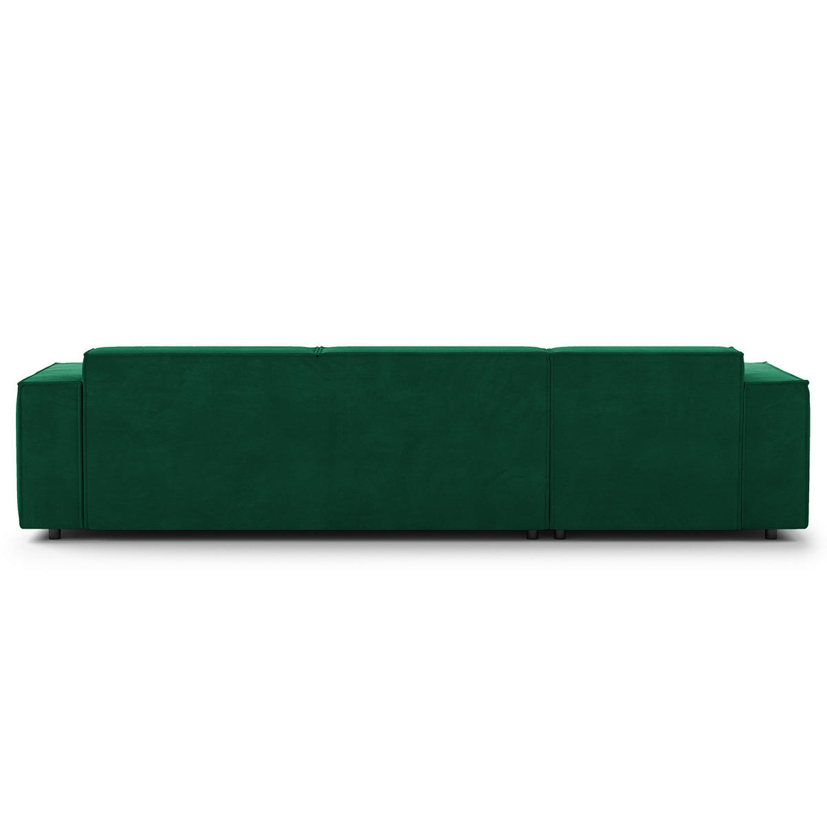 ECKSOFA mit Longchair - Dunkelgrün/Schwarz, Kunststoff/Textil (294/177cm) - home24