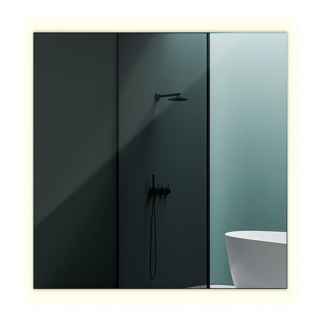OGLINDĂ LED 50 cm x 50 cm pătrată alb cald 3000 K