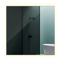 LED SPIEGEL 50 cm x 50 cm Qadratisch Warmweiß 3000 K - Blaugrau, Glas (50/50/2.4cm) - TULUP