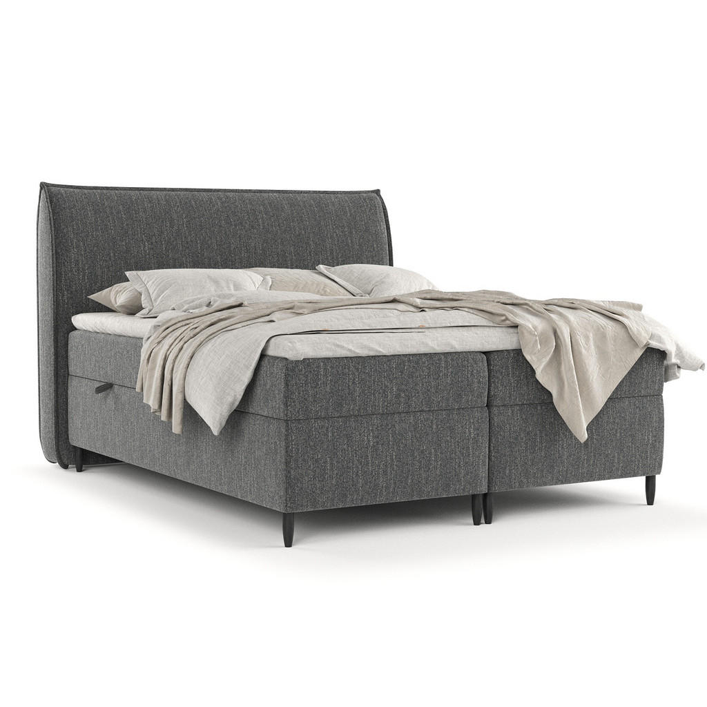 Thumbnail - Maison de Reve Boxbett, Schwarz, Textil, Buche, Kiefer, H3, Höhe ca. 19 cm, 160x200 cm, Oeko-Tex® Standard 100, FSC 100%...