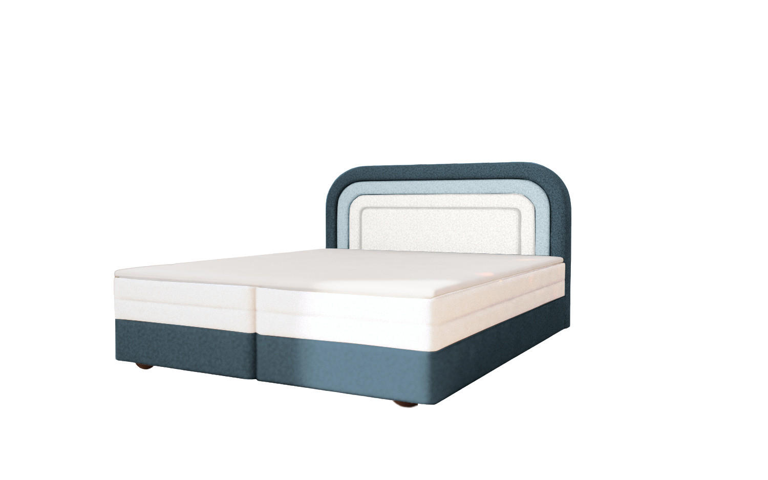 BOXBETT - Bett 10 NEST - Aragon - 160x200 cm - Stilvolles Kopfteil als eleganter Blickfang - Blau, Holz (160/200cm) - ROYAL24_MARKT