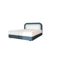 BOXBETT - Bett 10 NEST - Aragon - 160x200 cm - Stilvolles Kopfteil als eleganter Blickfang - Blau, Holz (160/200cm) - ROYAL24_MARKT