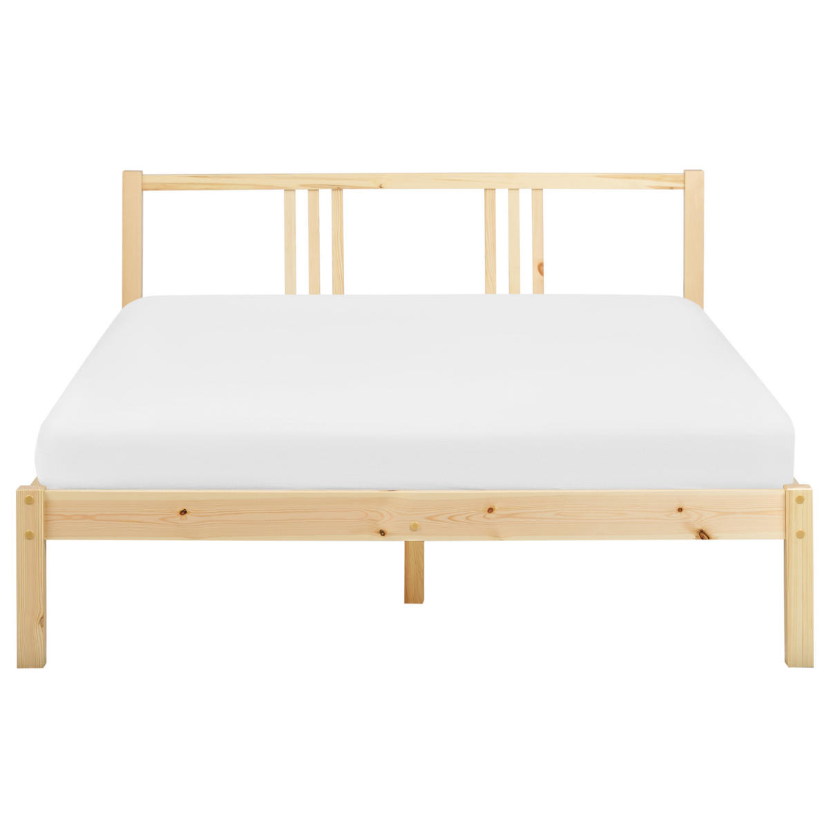 BETT mit Lattenrost 140x200 cm Heller Holzfarbton Vannes - Hellbraun, Holz (140/200cm) - Beliani