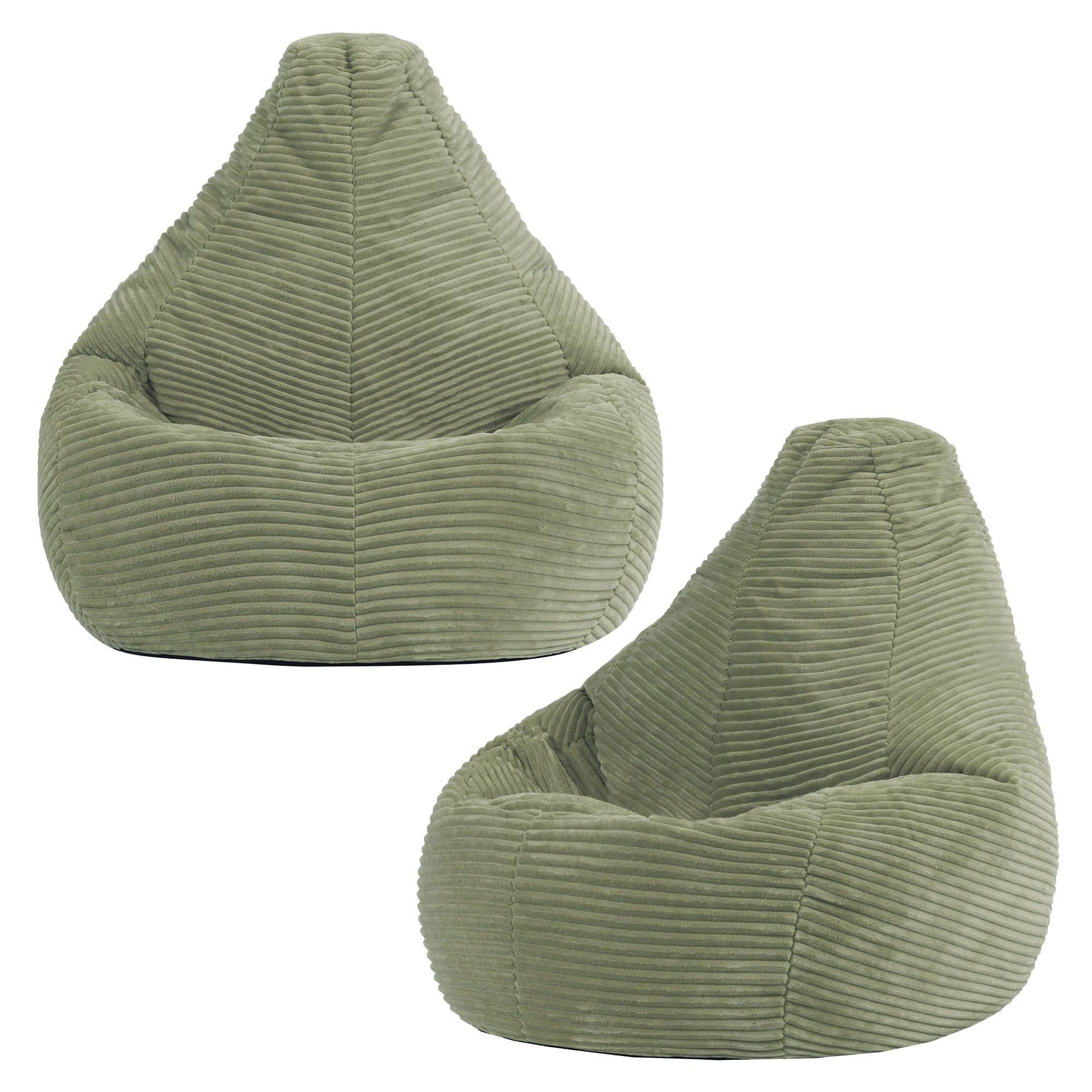 SITZSACK für Kinder Sessel aus Cord 2-tlg. - Salbeigrün, Textil (69/59/65cm) - icon