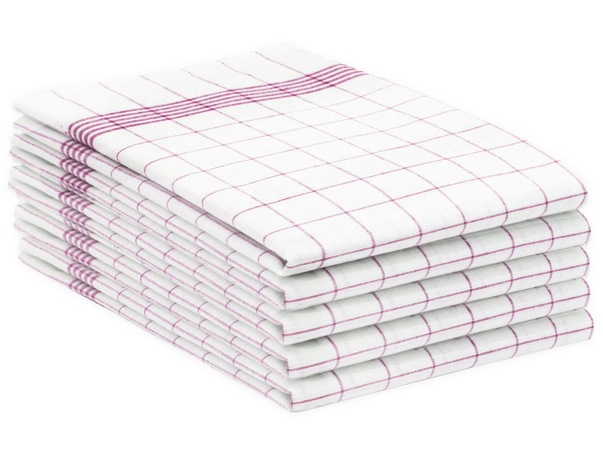 GESCHIRRTÜCHER, 5er-Set, 50x70 cm, 100% Baumwolle, Rot - Rot, Textil (50/70cm) - Zollner