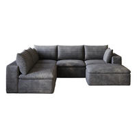 WOHNLANDSCHAFT aus Stoff 260x250 cm Dunkelgrau mit flexiblem Aufbau und weicher Schaumstoffpolsterung - Dunkelgrau, Textil (260/60/250cm) - Modfu