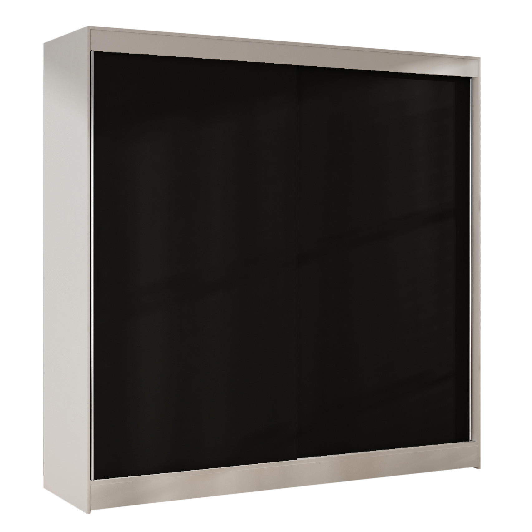 SCHWEBETÜRENSCHRANK Basti X - 200 cm - Schwarz/Weiß, Holzwerkstoff/Metall (200/215/58cm) - Sofnet
