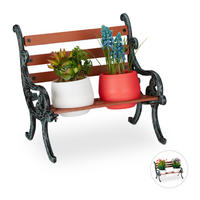 MINI-BLUMENBANK - Braun, Holz/Metall (24.5/20.5/17.5cm) - Relaxdays