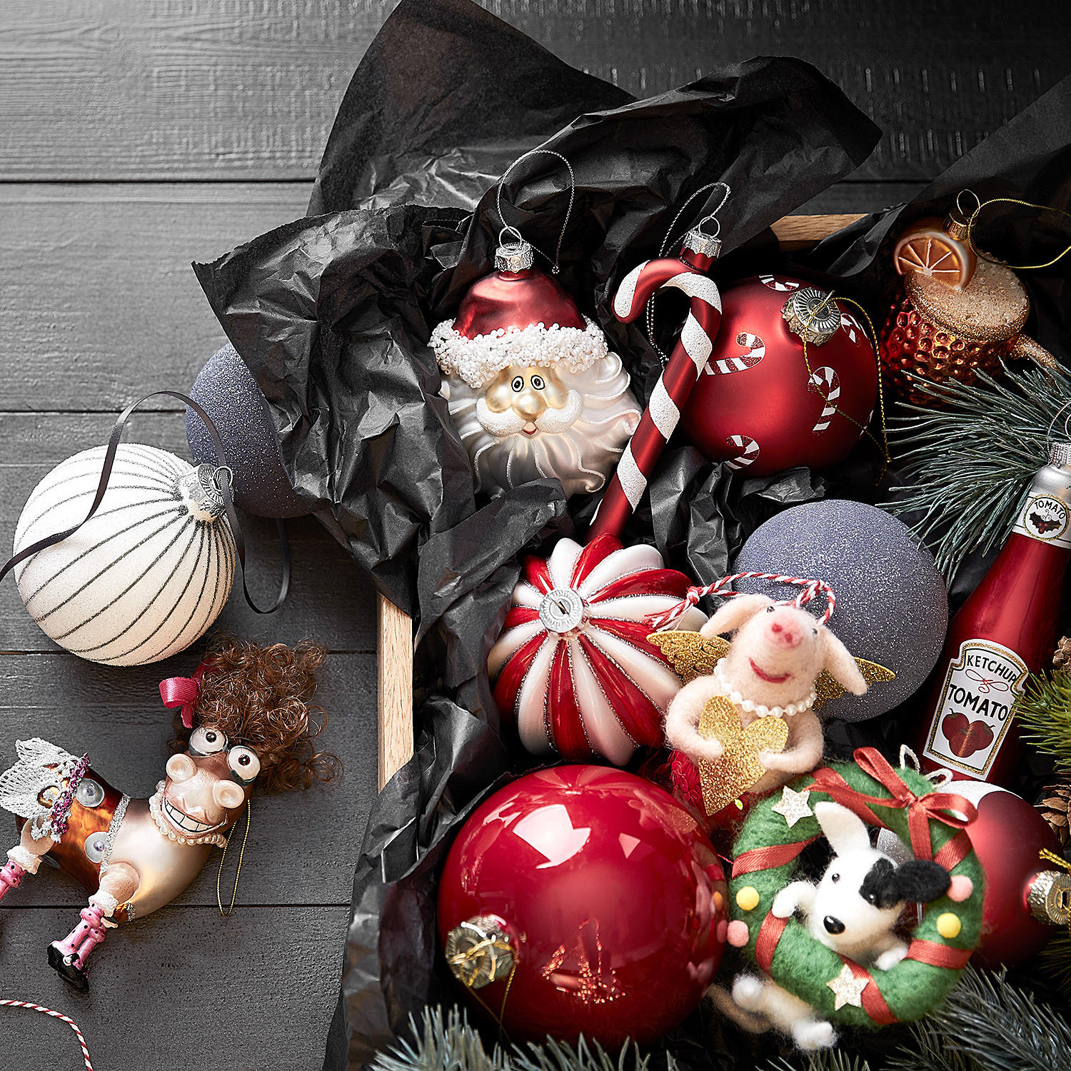 CHRISTBAUMKUGEL Hang On Candy Cane - Rot, Glas (8/1/8cm) - Butlers