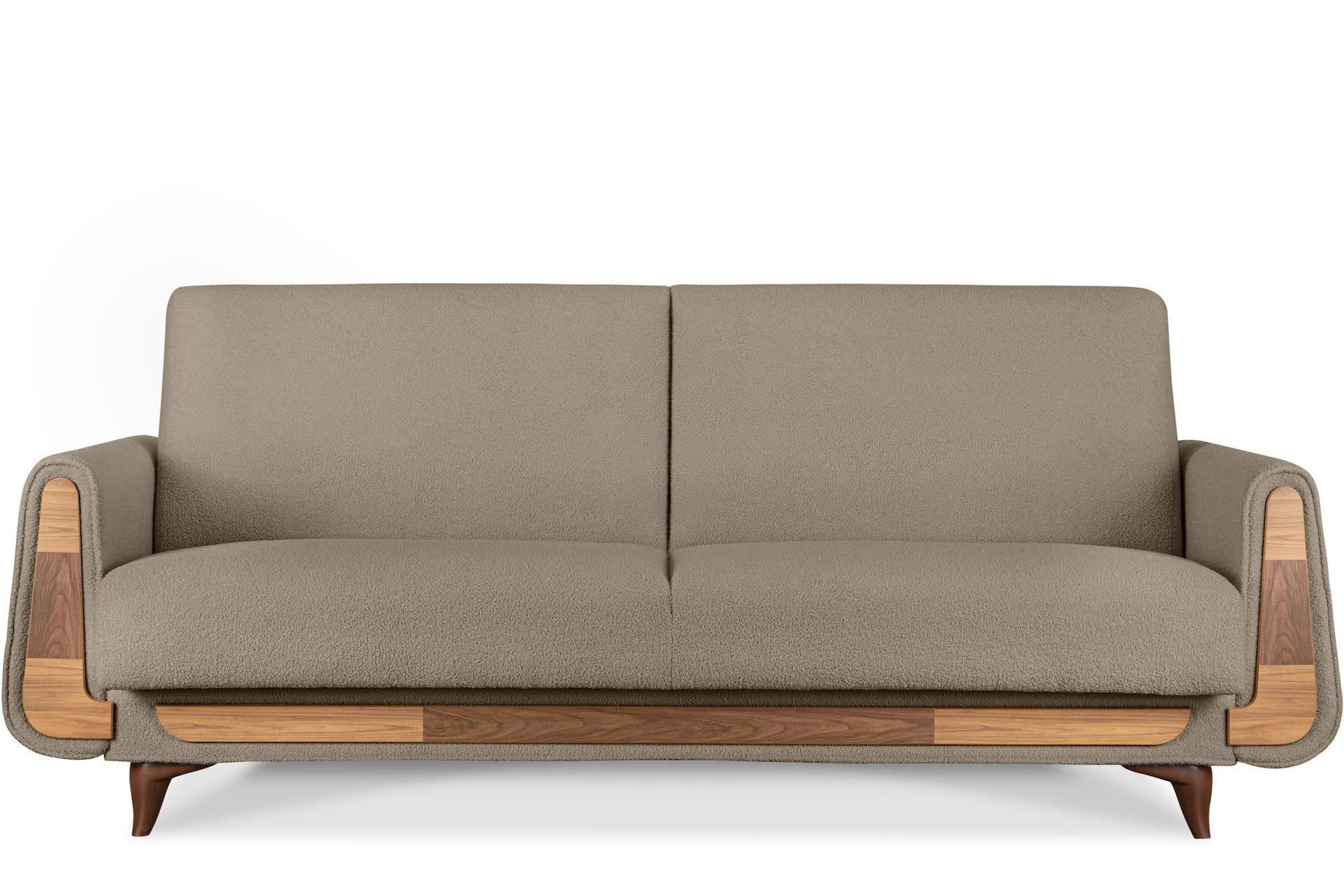 3-SITZER-SCHLAFSOFA GUSTAVO mit Armlehnen, braun - Braun, Holz/Holzwerkstoff (230/98/98cm) - KONSIMO®