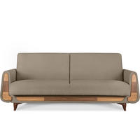 3-SITZER-SCHLAFSOFA GUSTAVO mit Armlehnen, braun - Braun, Holz/Holzwerkstoff (230/98/98cm) - KONSIMO®