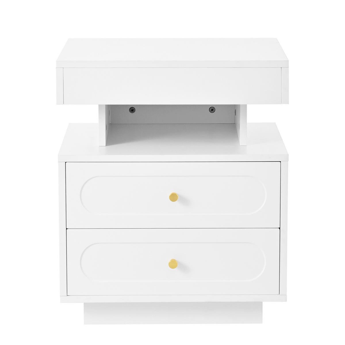 ESSTISCH 50/60/40 cm Weiß aus Spanplatte mit LED-Beleuchtung - Weiß, Holzwerkstoff (40/60/50cm) - OKMYHOME