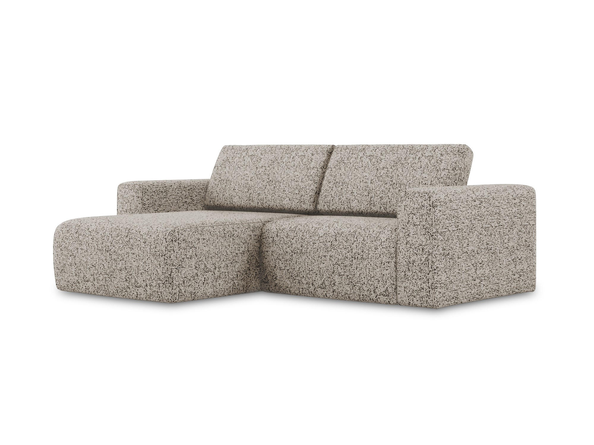 ECKSOFA Links Strukturstoff Stoff Beige - Beige/Gelb, Kunststoff/Textil (167/224cm) - Makamii