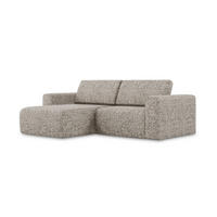 ECKSOFA Links Strukturstoff Stoff Beige - Beige/Gelb, Kunststoff/Textil (167/224cm) - Makamii